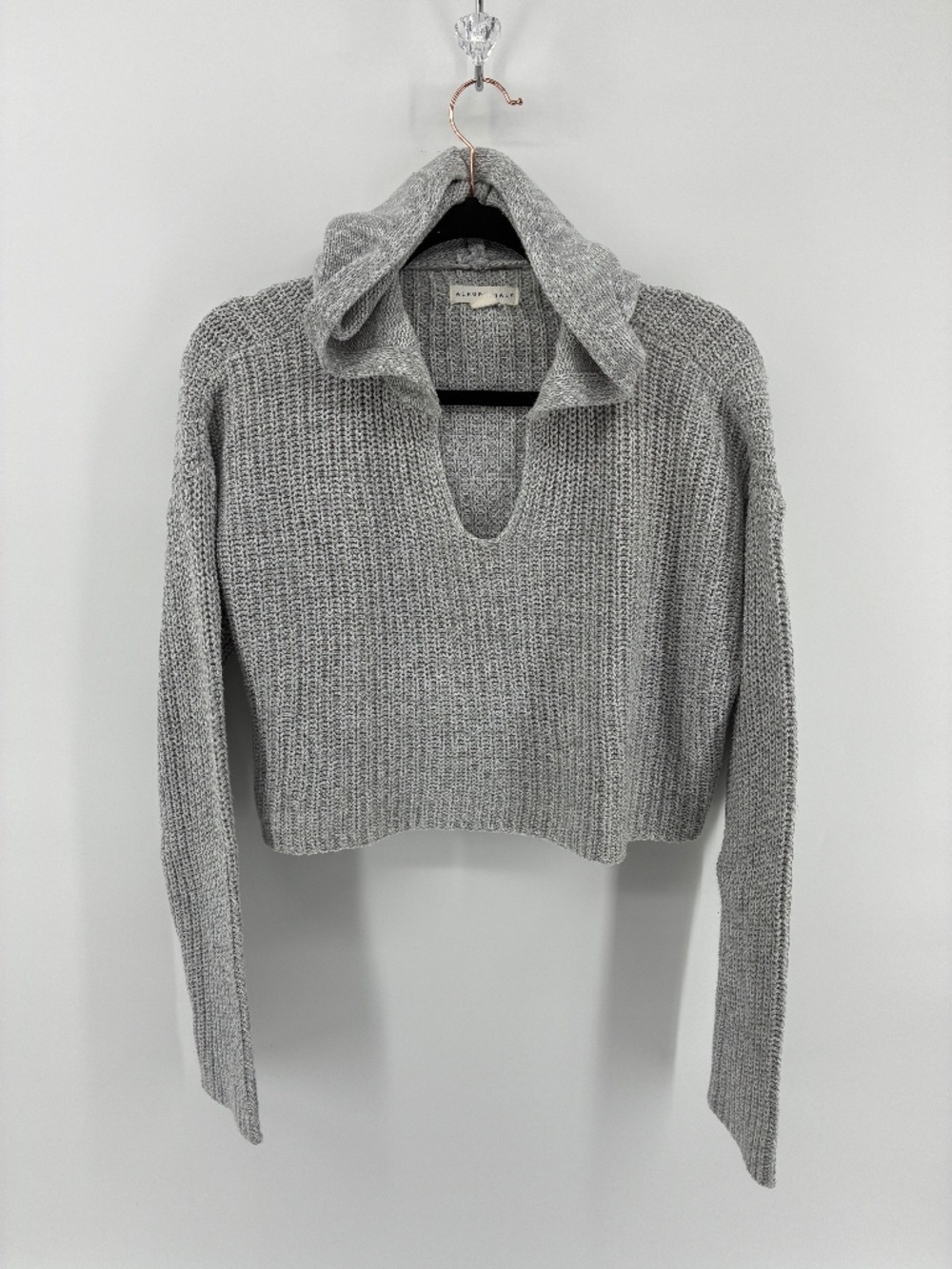 Aeropostale Gray Cropped Hoodie Sweater